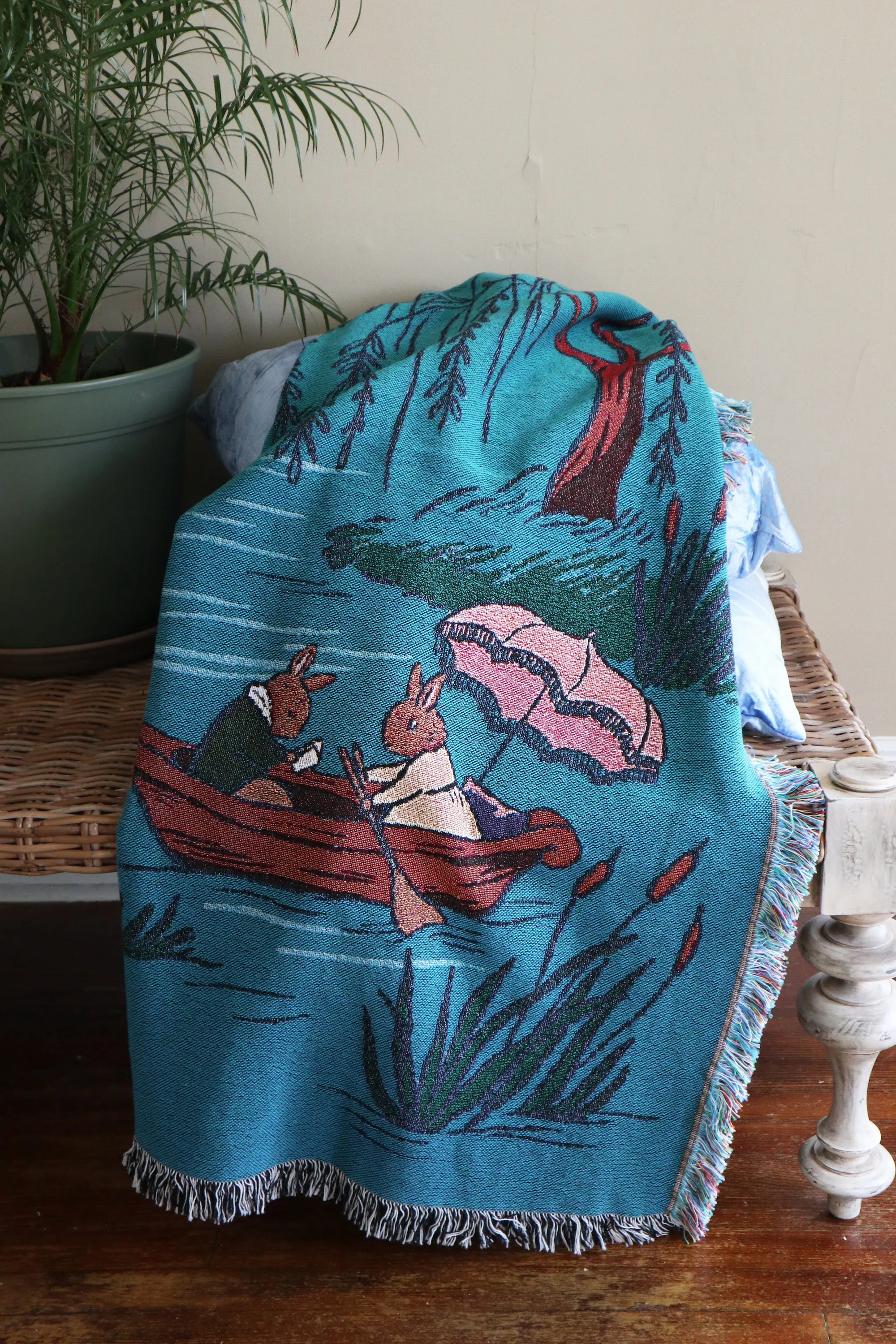 Day at the Pond Woven Soft Tapestry