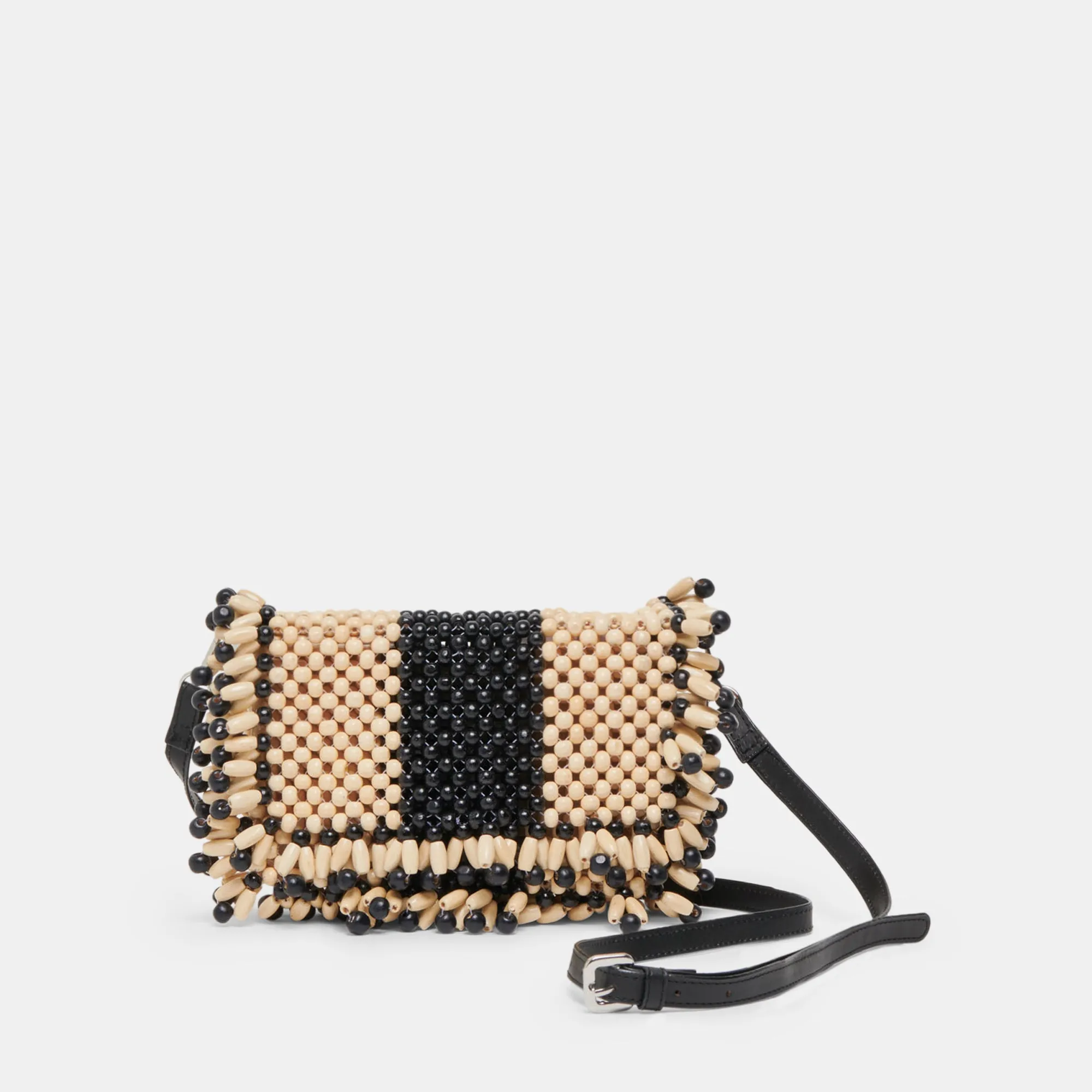 SEYCHELL HANDBAG BLACK NATURAL WOOD